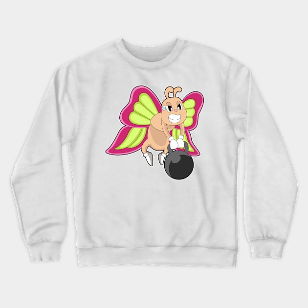 Butterfly Strength training Dumbbell Crewneck Sweatshirt by Markus Schnabel